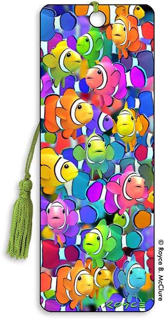3D Bookmarks Featuring The Artwork of Royce B Mcclure (Colorful Clownfish)