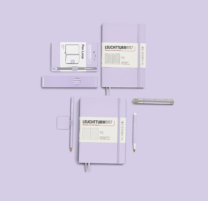 LEUCHTTURM1917 - Drehgriffel Writing Pen (Lilac) - Ballpoint Pen with Royal Blue Ink Included