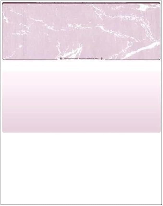 Business Voucher Check Stock - 1000 Sheets, Check on Top, Burgundy Marble