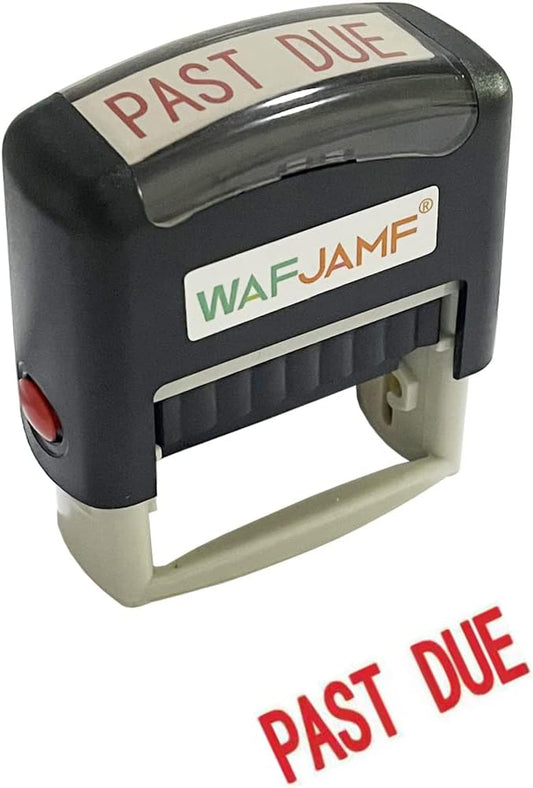 WAFJAMF Past Due Self-Inking Rubber Stamp - Office Message Stamp, Red Ink-Medium