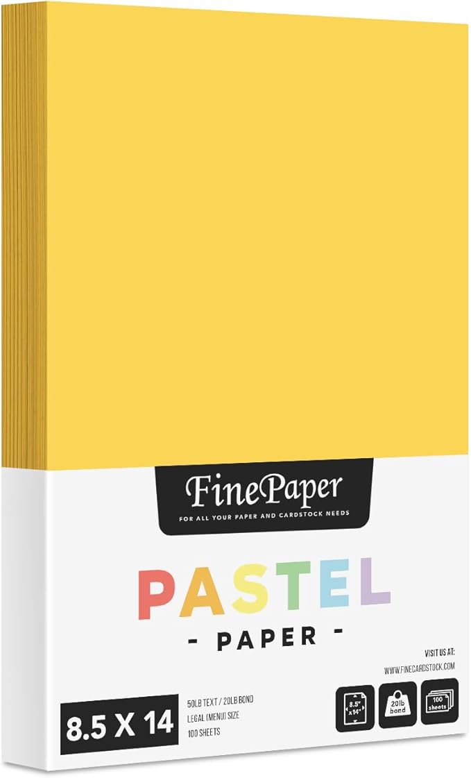 Goldenrod Pastel Colored Menu Paper - 8.5" x 14" (Legal Size) - for Documents, Announcements, Menus Arts and Crafts | Bulk Pack of 100 Sheets