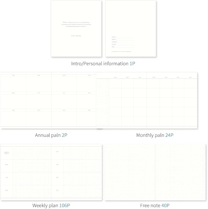 Monolike Hardcover Henri Matisse Diary, HENRI MATISSE JOURNAL Ⅳ - Academic Planner Weekly & Monthly Planner