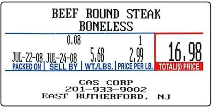LST-8000 Printing Scale Label, 58 x 30 mm, Non-UPC, 12 Rolls Per Case