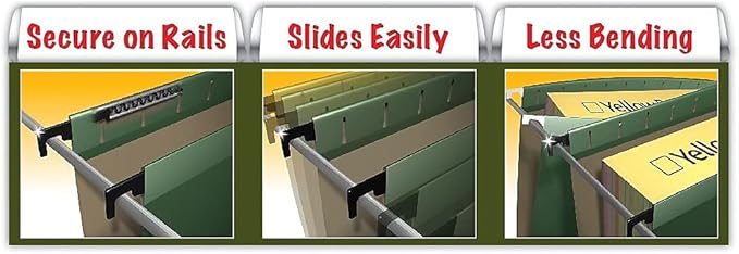 Pendaflex SureHook Reinforced Hanging Folders, Letter Size, Yellow, 20 per Box (6152 1/5 YEL)