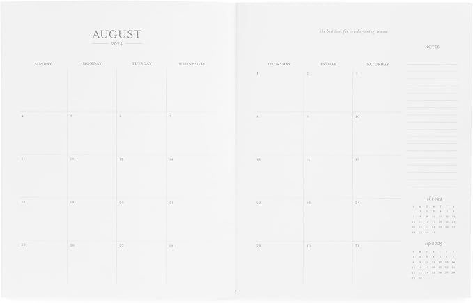 2024-2025 Sugar Paper Academic Monthly Planner, Black and Cream Swiss Dot, 12 months, August 2024 - July 2025, Month At A Glance Format