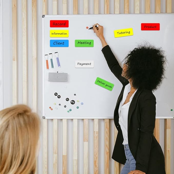 Dry Erase Magnetic Labels 3.1x1.2 Inch, Reusable Magnetic Labels for Whiteboards Locker School Classroom Office Home,Pack of 40