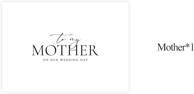 Wedding Day Card for Mother, Mother Of The Bride/Groom Gifts, To My Mother On Our Wedding Day. （Mother A）