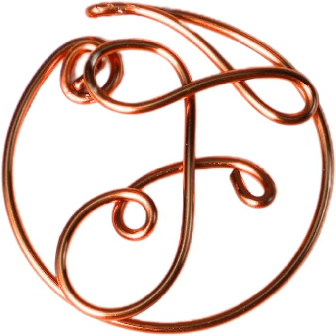 Personalized Initial Copper Bookmark, Set of 5, Handmade Copper Gift for Her, Him, Couple on Birthday, Wedding Anniversary, Alphabet Bookmark (F)