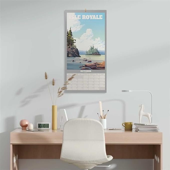 USA National Parks Wall Calendar 2025 12" x 12" FSC® Plastic Free - Week Starts On Sunday | Square Wall Calendar 2025 | Family Planner Calendar 2025 | National Parks Calendar 2025