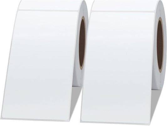 Hybsk 2.25x4 inch Direct Thermal Labels for Barcodes, Address, Compatible with Rollo Label Printer & Zebra Desktop Printers (2.25"x4",2 Rolls White)