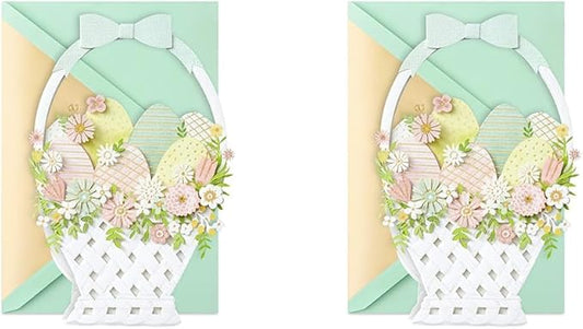 Hallmark Signature Easter Card (Easter Basket, Vintage Design) (Pack of 2)