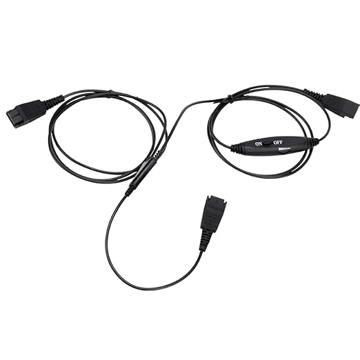 VT GN-QD Cable Y Splitter-Adapter Trainer-Cable - Quick Disconnect Cord with Mute and Volume Control for Trainning Center