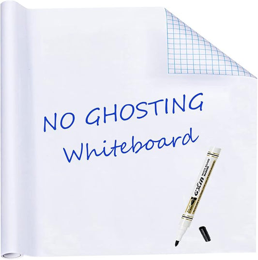 HAMIGAR Whiteboard Sticker for Wall 35.4" x 157.48" Whiteboard Wallpaper Peel and Stick, White Board Stick on Wall, Dry Erase Contact Paper Adhesive Poster Board Whiteboard