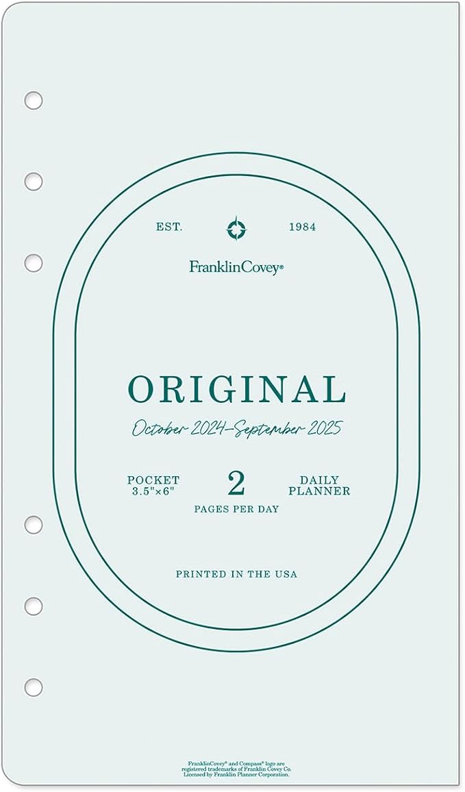 FranklinCovey - Original Two Page Per Day Ring-Bound Planner (Pocket, Jul 2024 - Jun 2025)