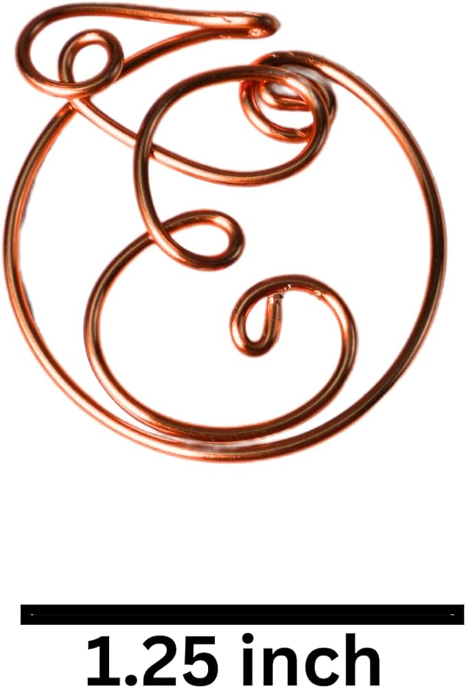 Personalized Initial Copper Bookmark, Set of 5, Handmade Copper Gift for Her, Him, couple on birthday, wedding anniversary, Alphabet Bookmark (E)