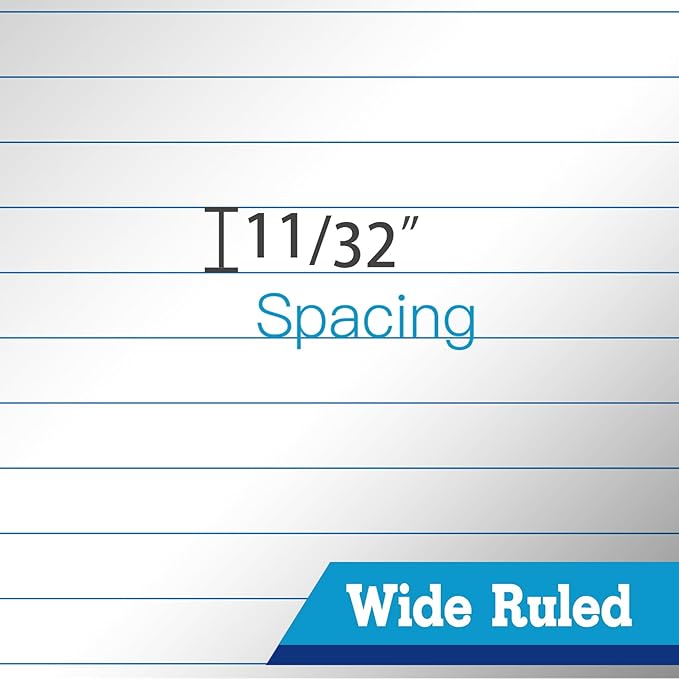 legal pads 8.5 x 11 Note Pads, Glue top Writing Pads, White Paper Wide Ruled Lined Paper Pads, BL-MWT50W-12-G, Made In The USA.