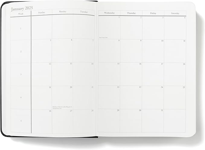 Wykeham's Executive 2025 Daily Journal Planner (Black, 4.5"×3.5")