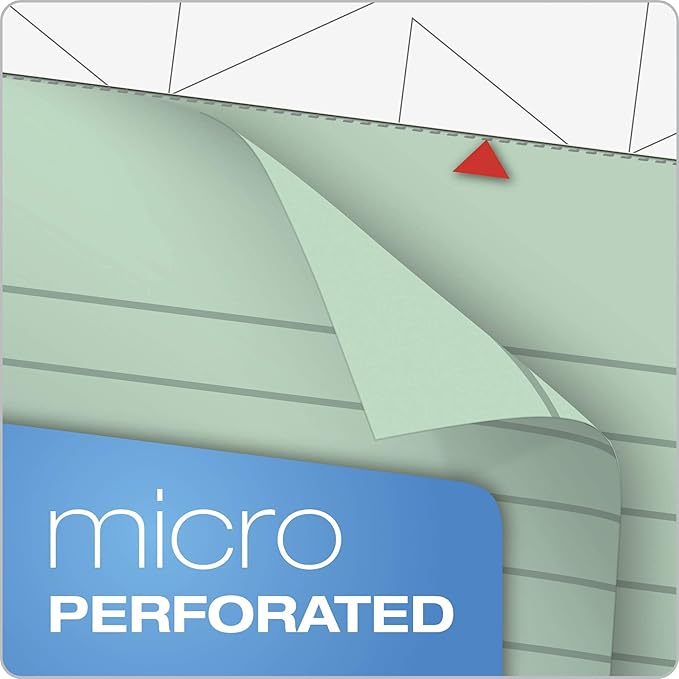 TOPS Prism Writing Pads, 8-1/2" x 11-3/4", Legal Rule, Green, Perforated, 50 Sheets, 12 Pack (63190)