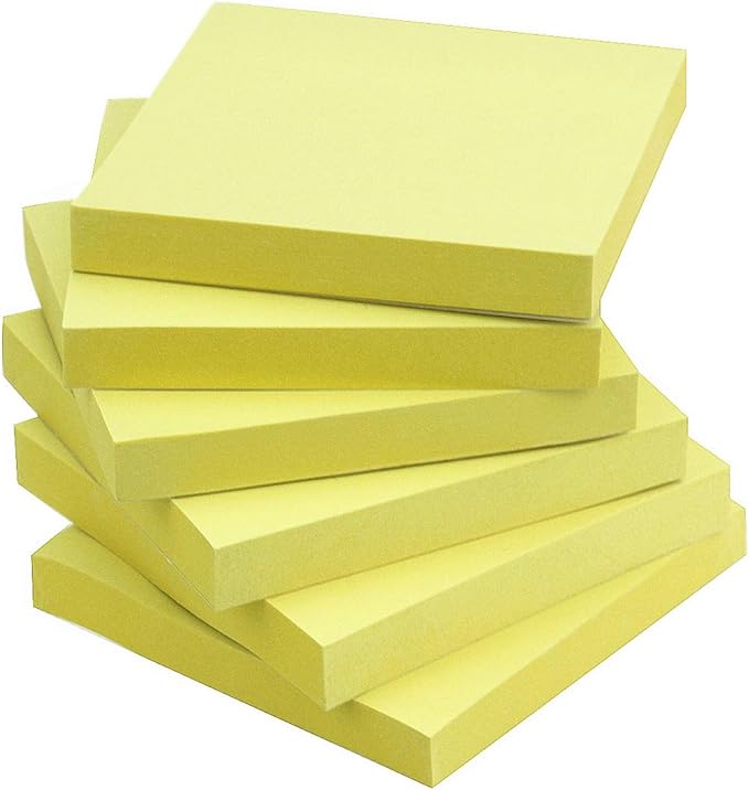 Early Buy Sticky Notes 3x3 Self-Stick Notes Yellow Color 6 Pads, 100 Sheets/Pad (Yellow)