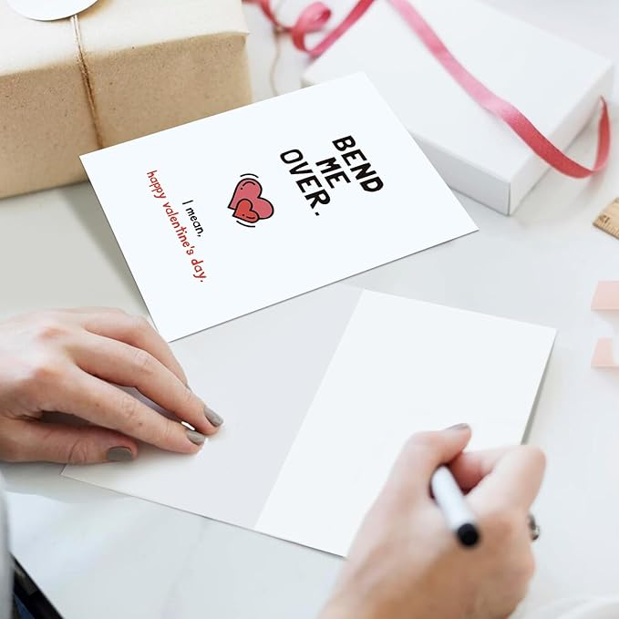 Funny Valentines Day Card for Him Her, Naughty Valentines Cards Gifts for Husband Boyfriend Men, Bend Me Over Happy Valentine’s Day Cards Gifts