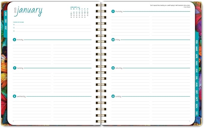 HARDCOVER 2025 Planner, 8.5"x11": 14 Months (November 2024 - December 2025), Daily Weekly Monthly Planner, Yearly Agenda, Bookmark, Pocket Folder and Sticky Note Set (Colorful Butterflies)