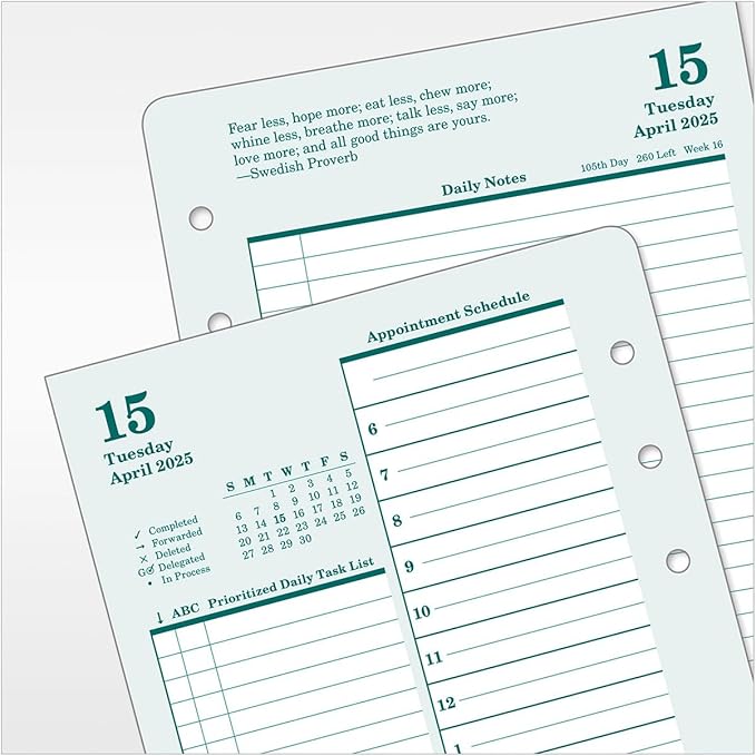 FranklinCovey - Original Two Page Per Day Ring-Bound Planner (Compact, Apr 2025 - Mar 2026)