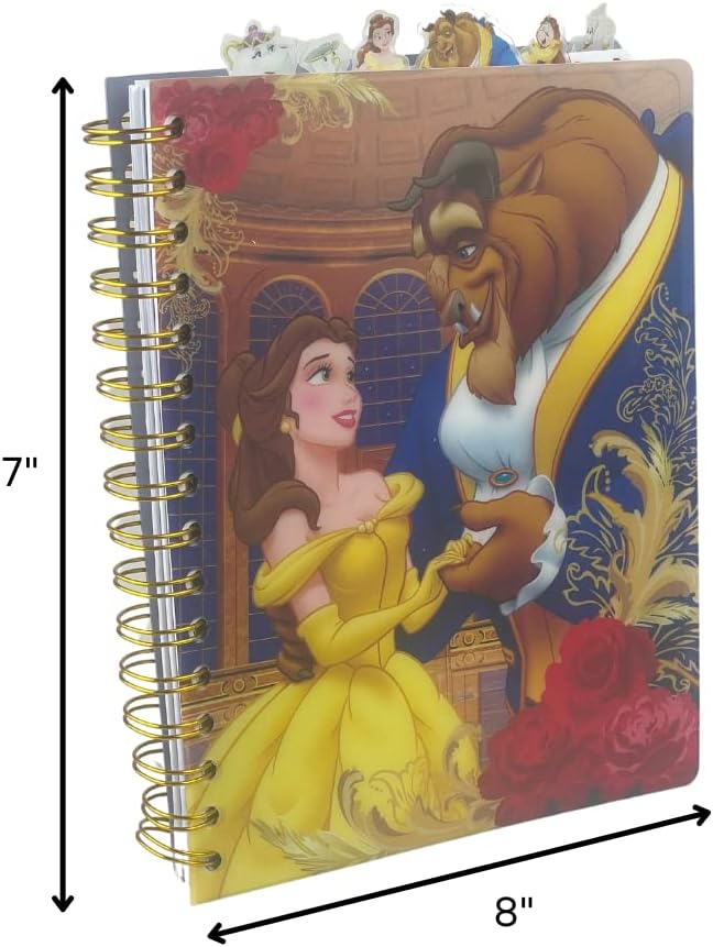 Innovative Designs Disney Beauty and the Beast Journal Notebook, Spiral Bound, 144 Lined Pages, 8 x 7 inches