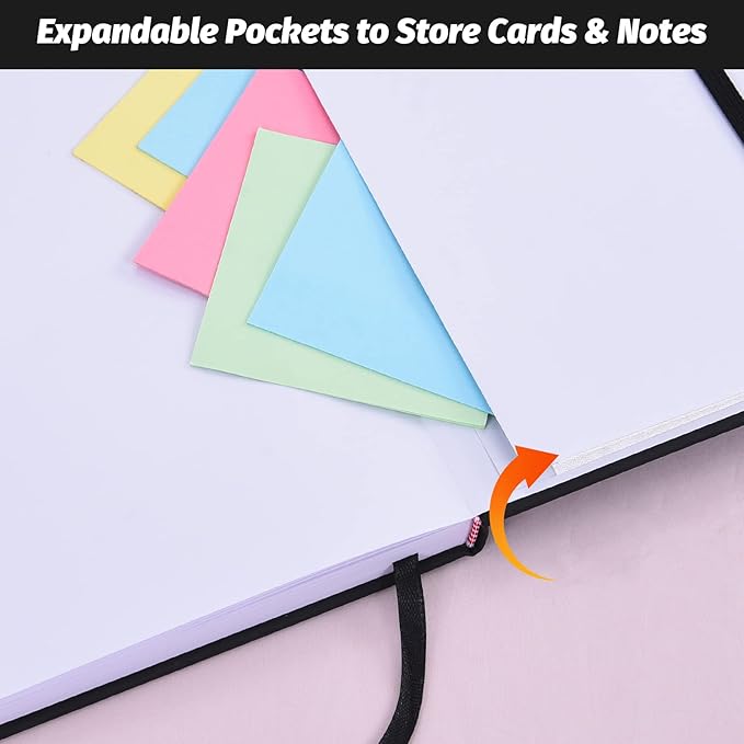 SUIN Hardcover-Journal-Notebooks, A5 Lined Journals Notebook for Writing 200 Pages, 8.2 x 5.5 inch, Classic Ruled Notebooks for Work/Travel/College (Black- 1 Pack)