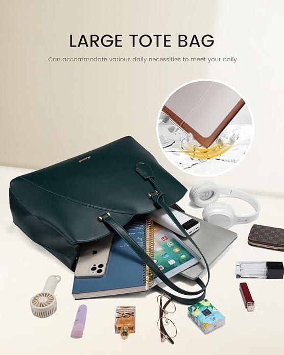 LOVEVOOK Laptop Tote Bag for Women, Work Bags Teacher Tote Bag, Leather Computer Bag Purses Handbag Professional Briefcase