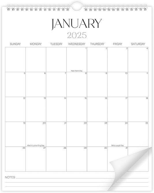 2025-2026 Wall Calendar Sleek Calendar 2025-2026 Runs from January 2025 to June 2026, Big 18 Months Spiral Hanging Wall Calendar for Home/Office w/Premium Paper and Large Blank Space