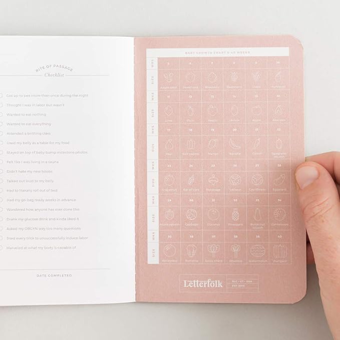 Letterfolk Pregnancy Passport Journal — Pocket-sized Maternity Milestone Book (3.5" W x 5.5" H)