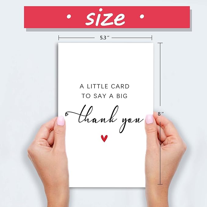 Simple Thank You Card, Funny Thanks Gifts for Men Women, Appreciation Gifts for Teacher Boss, A Little Card to Say A Big Thank You