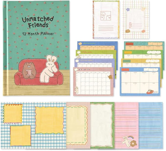 Monolike Hardcover Unmatched Friends Diary, 06. Mint - Academic Planner Weekly & Monthly Planner