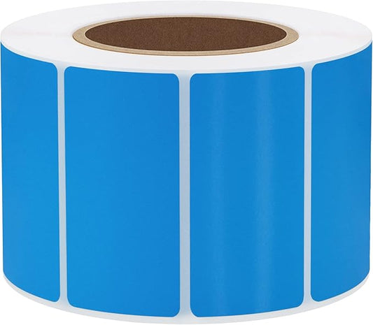 Hybsk 2x1 inch Color Direct Thermal Labels for Shipping, Barcodes, Address, Compatible with Rollo Label Printer & Zebra Desktop Printers,(2"x1",Blue)