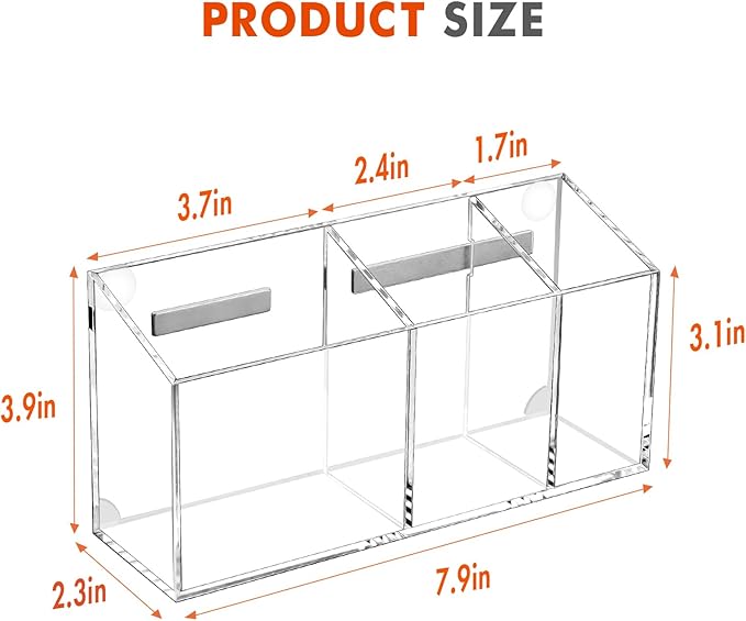 Magnetic Dry Erase Marker Holder, Acrylic Magnet Pen Holder for Whiteboard, Refrigerator, Magnetic Fridge Organizer for Office, Classroom, Whiteboard Maker Holder, Locker Organizer