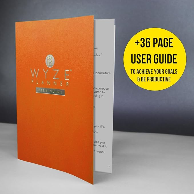 Pro - Goal Setting Planner to Increase Productivity and Achieve Personal and Business Goals. 12 Month Undated Daily, Weekly and Monthly Journal Organizer with Calendar (Orange)
