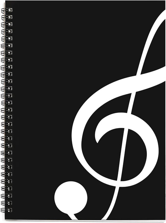 MAXCURY Blank Sheet Music Composition Manuscript Staff Paper Art Music Notebook Black 100 Pages 26x19cm (Black Music)