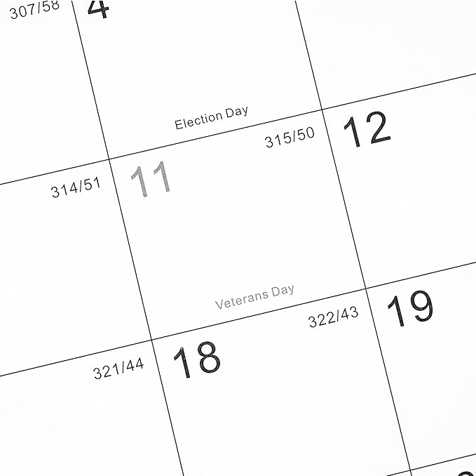 2025-2026 Calendar - 24 Months Wall Calendar 2025-2026, JANUARY 2025 - DECEMBER 2026, 14.8'' x 11.5'', Large Blocks with Julian Dates, Premium Paper White