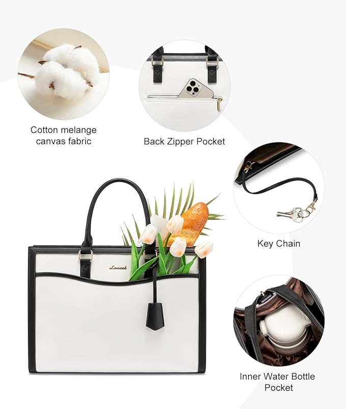 LOVEVOOK Laptop Tote Bag for Women, Office Work Bag Briefcase fit for 15.6 inch Laptop, Large Capacity Teacher Bag Handbag
