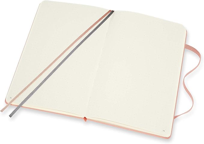 Moleskine Art Logbook, Hard Cover, Large (5" x 8.25"), Dotted, Coral Pink, 160 Pages