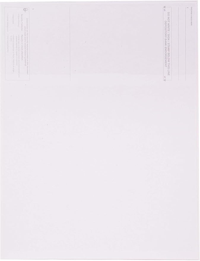 CheckOMatic Computer Check Paper - 100 Pack - Top Blank Stock Checks - Security Features & Laser Printer Compatible - Blue Green