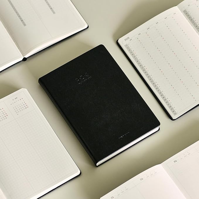 [ORODA] 2025 PDS (PLAN DO SEE) Diary, Weekly and Monthly Planner for Organization and Planning, 10 Minutes Time Block, Italian PU Hard Cover, 5.8” x 8.2”