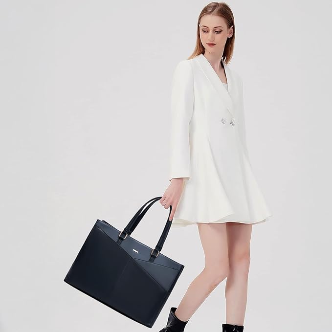 LOVEVOOK Laptop Bag for Women, 15.6 inch Laptop Tote Work Teacher Bags Cancas Computer Shoulder Bag,Blue/Blue-Green/Sky Blue