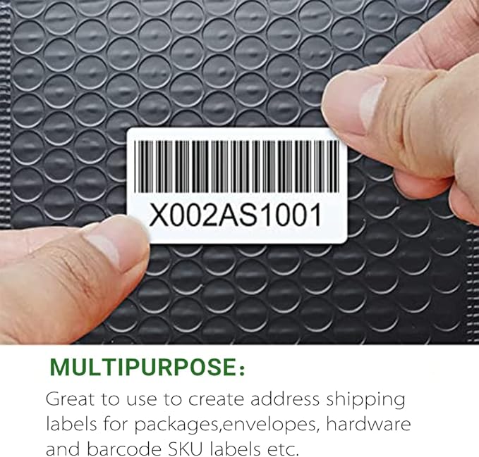 Hybsk 2x1 inch Direct Thermal Labels for Barcodes, Address, Compatible with Rollo Label Printer & Zebra Desktop Printers (2"x1",2 Rolls White)