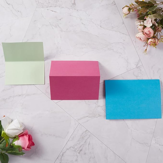 50 Pack Blank Cards Folded Cardstock Thank You Blank Greeting Cards for Invitations, Wedding, Greeting Cards, All Occasion DIY (Multicolor, 5x7)