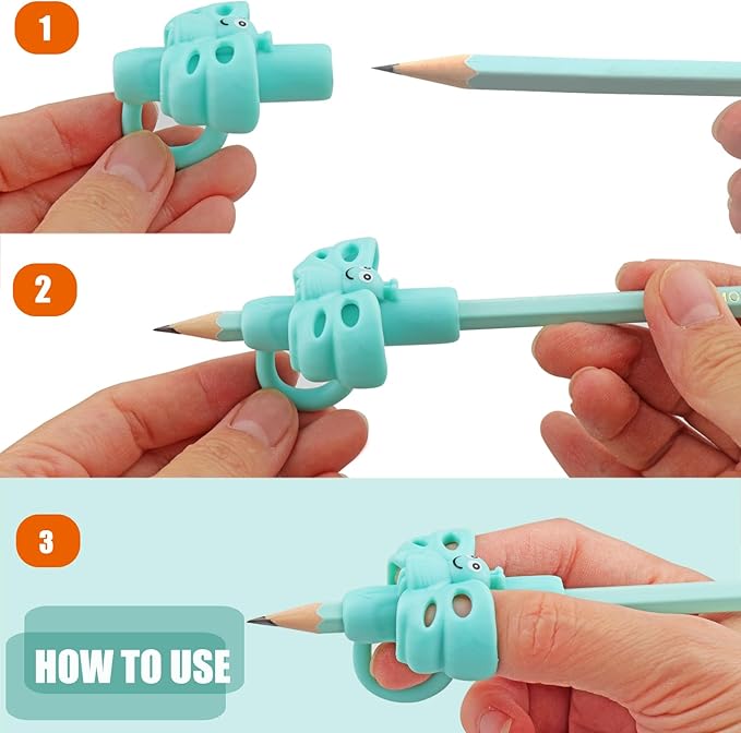 JuneLsy Butterfly Three-Finger Pencil Grips Kids Handwriting Pencil Gripper Pencil Holder Posture Correction Training Writing AIDS for preschooler Kids Toddler 3-7Year (8PCS)