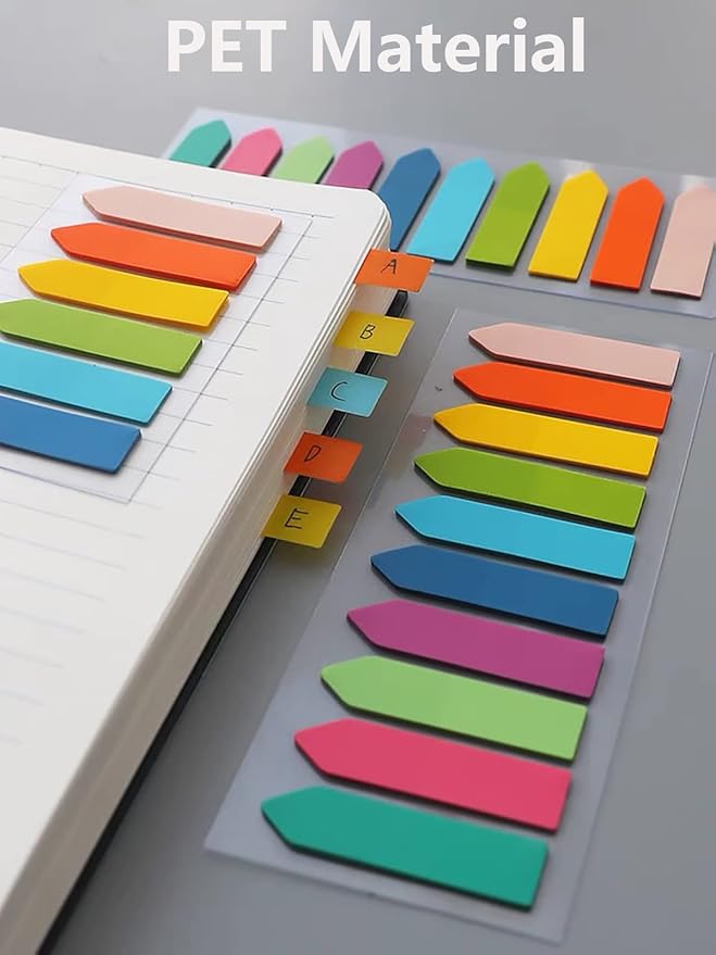 ELII 3600pcs Book Tabs,Writable Translucent Tabs for Annotating Books,Transparent Sticky Notes Page Markers for Notebooks, Writable and Repositionable Book Flags Strip Index Tabs