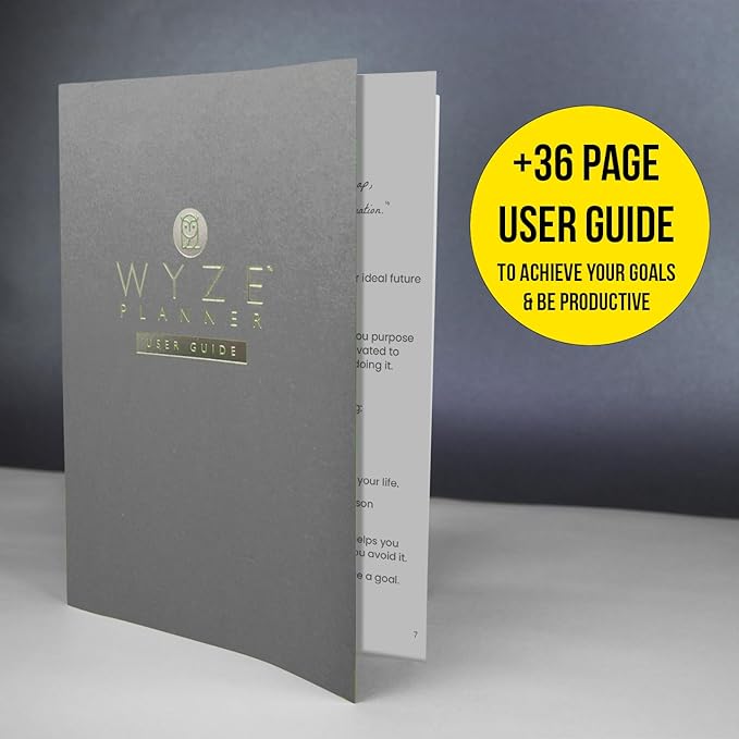 Pro - Goal Setting Planner to Increase Productivity and Achieve Personal and Business Goals. 12 Month Undated Daily, Weekly and Monthly Journal Organizer with Calendar (Gray)