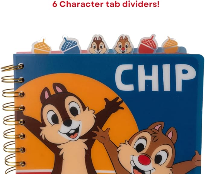 Innovative Designs Disney Chip and Dale Tab Journal Notebook, Spiral Bound, 144 Lined Pages, 8 x 7