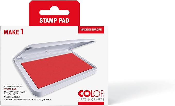 COLOP Make Series, Ink Stamp Pads, with Non-Toxic Premium Ink, Water-Based Acid-Free (Brave Red, Make 1-1-15/16" x 3-1/2")